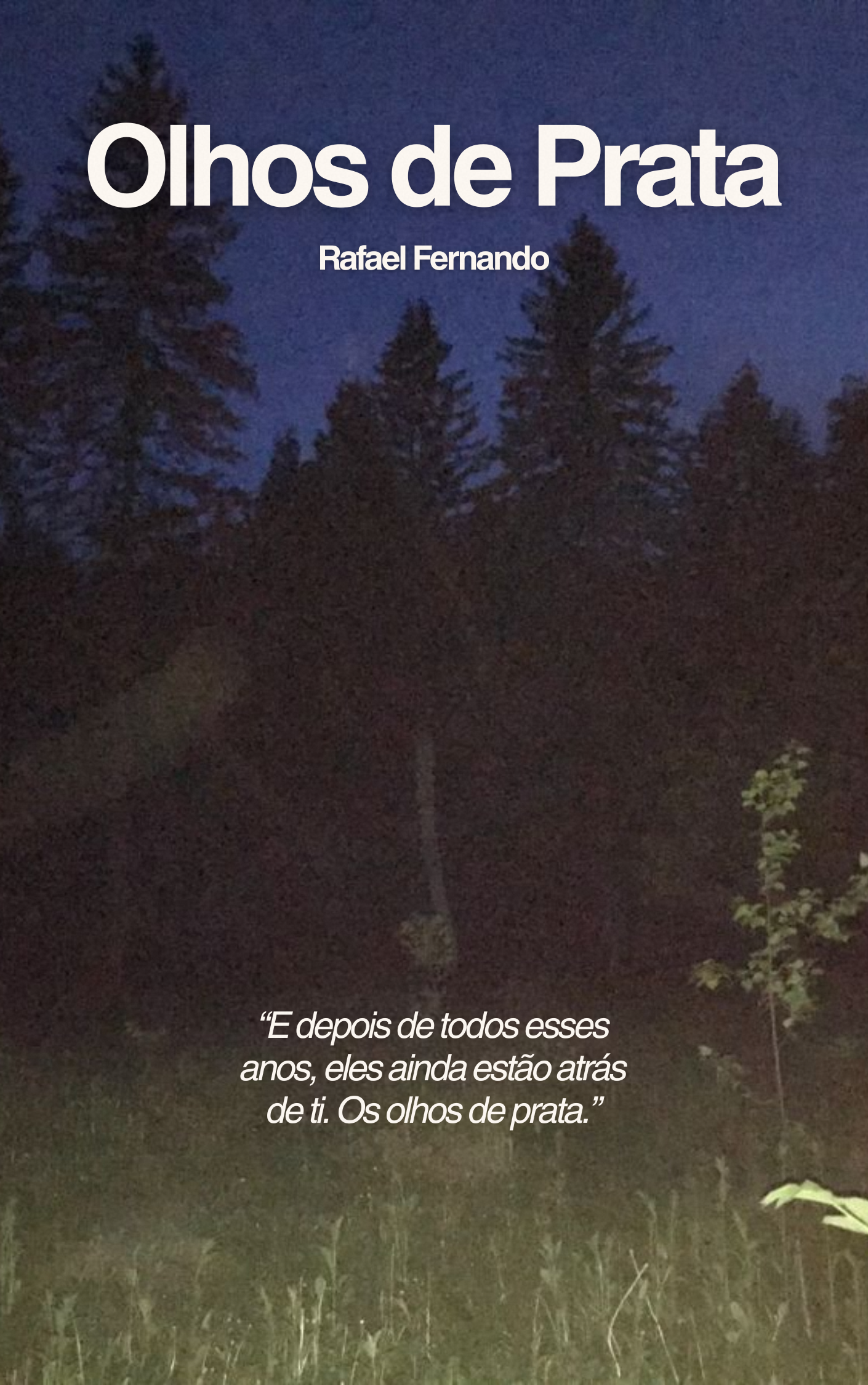 Uma capa de livro com o nome Olhos de Prata